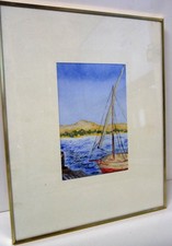 Aquarell Segelboot signiert