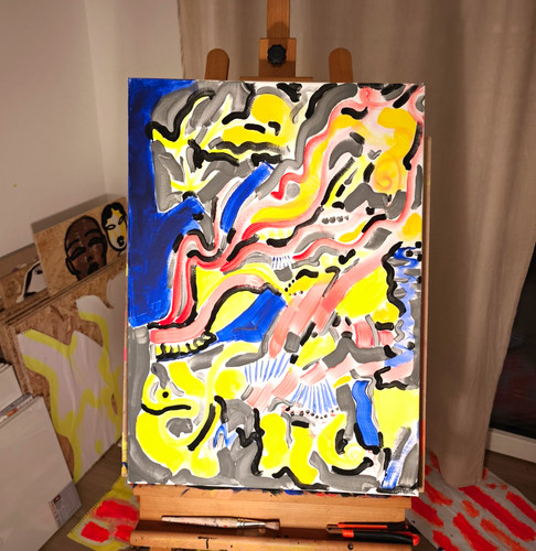 Abstraktes acrylgemälde auf - abstraktes,