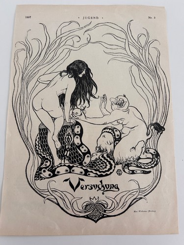 Original jugendstil grafik - jugendstil,