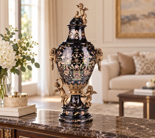 Vase aus porzellan bronze - vase, &