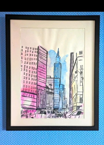 Original aquarell new york - original, a3