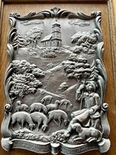 Antikes Zinnbild Schäfer mit