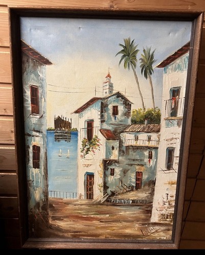 Mediterranes ölgemälde auf - mediterranes,