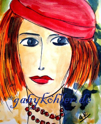 Kunstdruck frau aquarell din - kunstdruck,