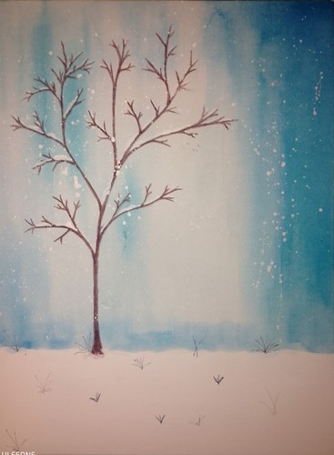 Gemälde winterlandschaft mit - gemälde,