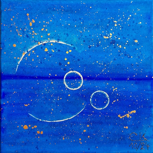 Abstraktes gemälde blau - abstraktes,