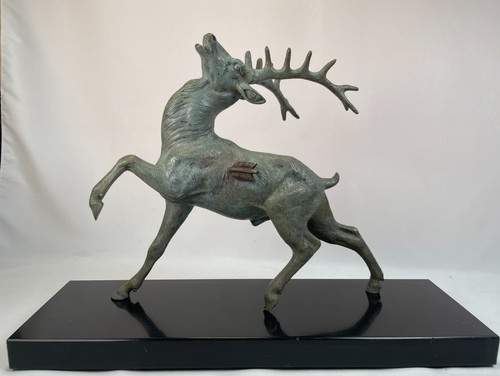 Art déco hirsch aus massiver - art,