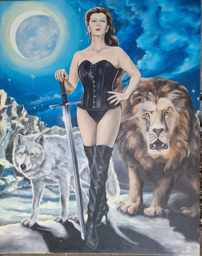 Artemis großes ölgemälde - großes,
