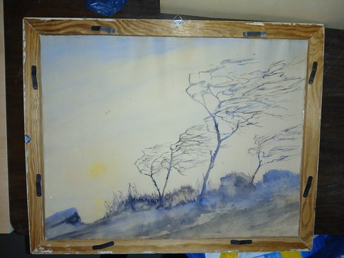 Altes 1956er aquarell gemälde - 1956er,
