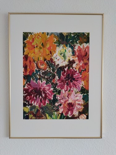 Gemälde dahlien öl auf - gemälde,