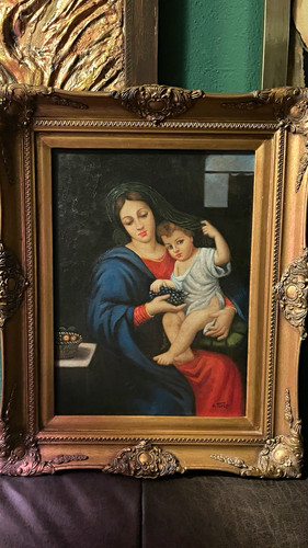 ölgemälde traubenmadonna - Ölgemälde, "traubenmadonna"