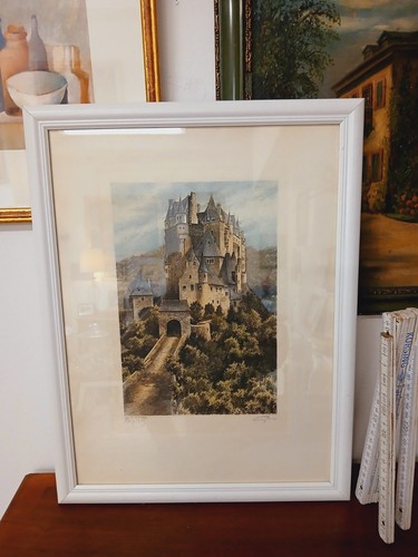 Antike radierung burg eltz - radierung, "burg