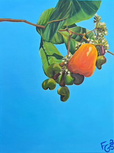Gemälde cashew vertikal - gemälde, cashew,