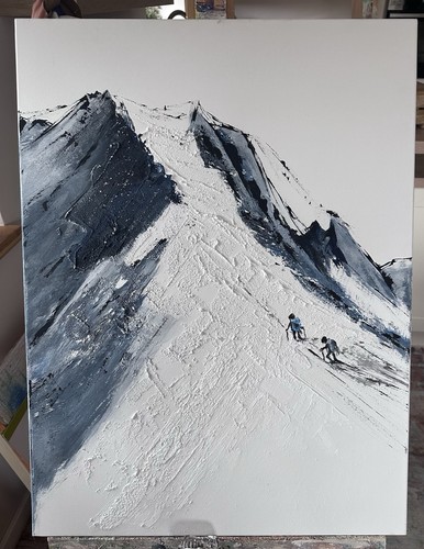 Berge bergsteiger acryl - acryl, und