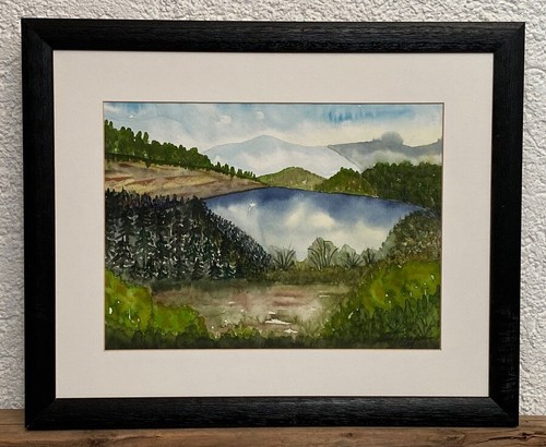Bergsee original aquarell - bergsee,