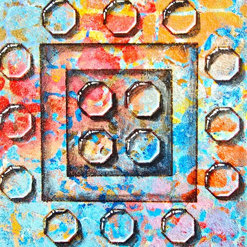 Abstraktes acrylbild 20x20 - abstraktes, cm