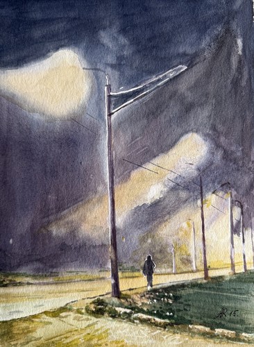 Aquarellbild original 32x24 - original,