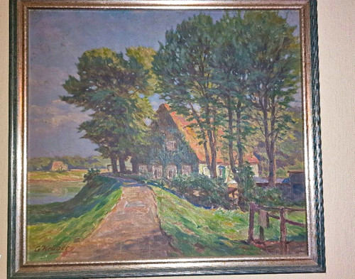 Gerahmtes öl gemälde - ,