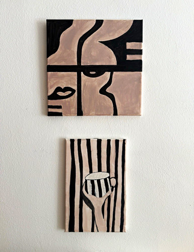 Abstrakte gemälde diptychon - gemälde,